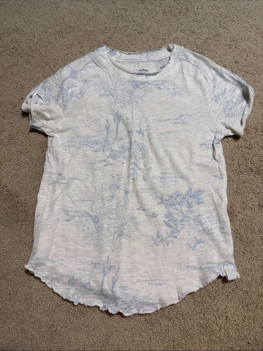 Free People White and Blue Top